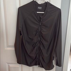 Gray Zip-Up Women's Top